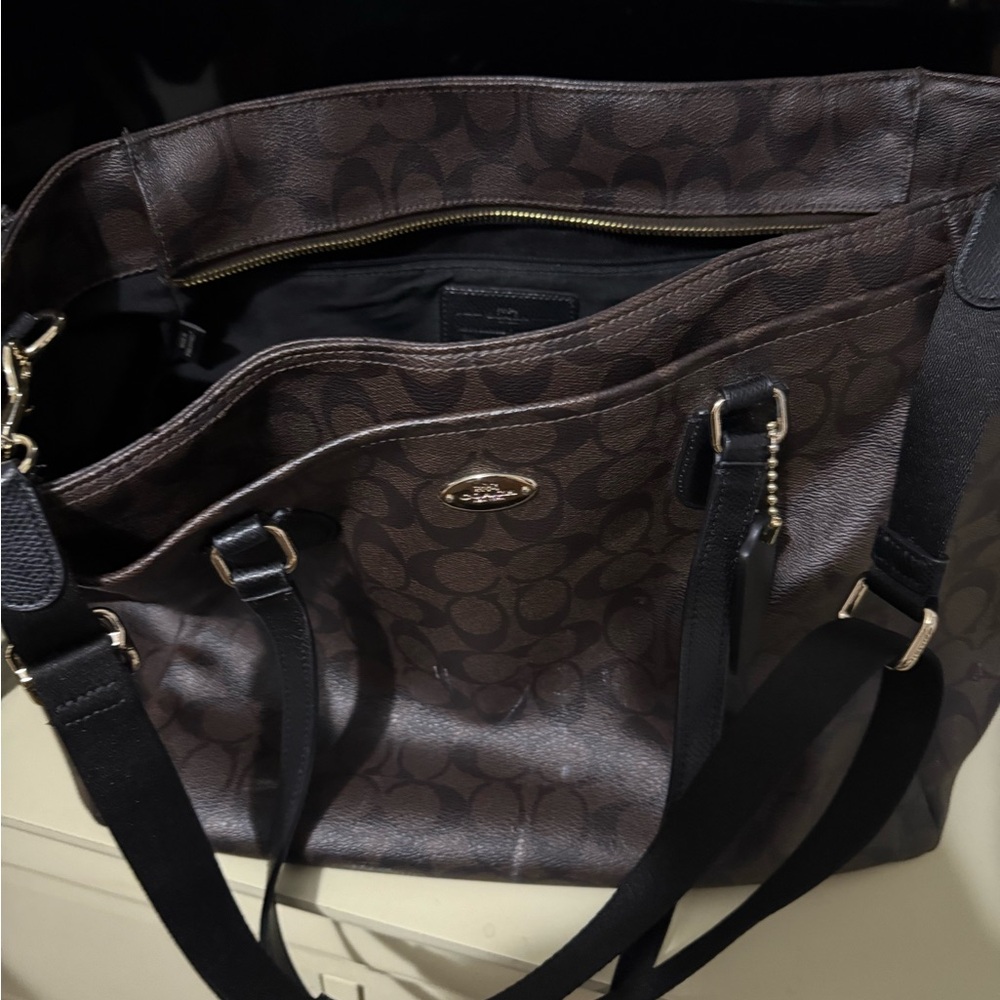 Coach Dark Brown Signature Tote - Picture 4 of 8